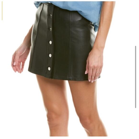 Rag & Bone Rosie Black Leather Mini Skirt Size 4 - Picture 9 of 9